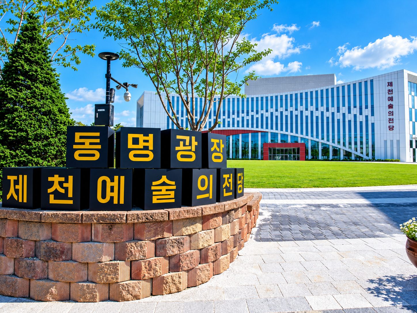 동명광장 사인과 제천 예술의전당